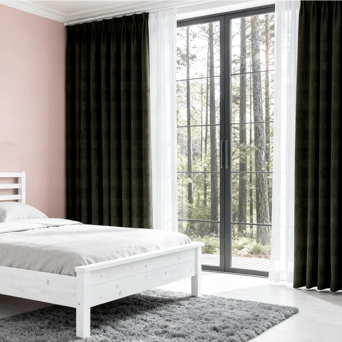 Curtains - Army Green - View 1