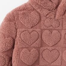 Soft Girl Energy  | Chamarra Teddy Rosa con Corazones - Rosa Pálido - Ver 5