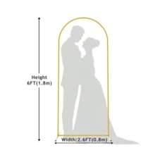 3Pack 7.2FT 6.6FT 6FT Metal Arch Backdrop Stand  Arch Covers For Party Decoration, Golden Wedding Arch Backdrop Stand And White Spandex Arch Backdrop Cover Set For Wedding Ceremony, Birthday Parties, Christmas, Halloween, New Year Decoration - 彩色 - 查看 15