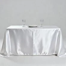 1件装长方形缎面桌布，适用于母亲节和节日装饰、派对、宴会、露营、野餐、烧烤、室内外日常使用。
