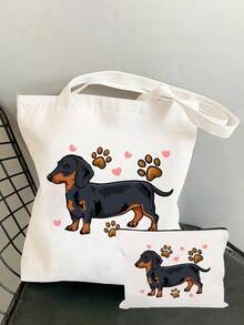 Túi tote vải canvas rộng rãi và thời trang in hình chó Yorkshire Terrier đáng yêu - Túi mua sắm tái sử dụng với quai đeo vai chắc chắn, hoàn hảo cho mua sắm, làm quà tặng, đi biển, siêu thị, du lịch, đi học và đi làm, món quà tuyệt vời nhất cho người yêu chó. - Nhiều màu - Xem 12