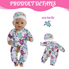 Quần áo búp bê chủ đề động vật biển, quần áo búp bê chủ đề cá mập rùa vừa vặn với búp bê sơ sinh 43-45cm và búp bê trẻ em 17-18 inch (Không bao gồm búp bê) - Nhiều màu - Xem 13