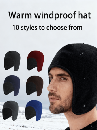 Gorro de invierno cálido, gorro térmico, gorro para dormir, gorro para ciclismo, pasamontañas, orejeras, diseño elástico, cobertura completa, transpirable, de fácil cuidado, unisex, adecuado para actividades al aire libre, ciclismo, senderismo, correr, deportes de clima frío. Puede ser un regalo ideal para familiares, amigos, compañeros de clase, colegas, también adecuado como regalo de Navidad y Año Nuevo.
