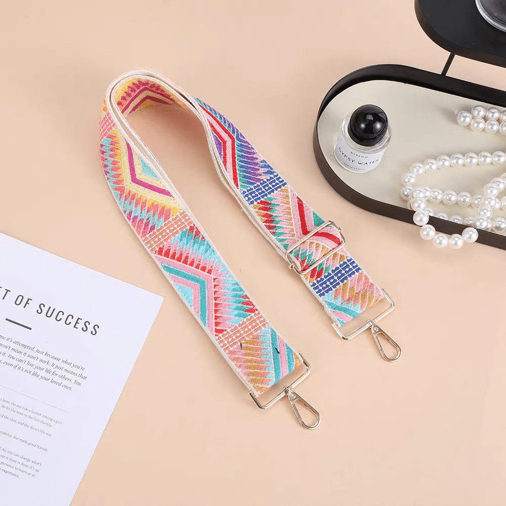 5 cm Sangle d'épaule/sangle de bandoulière ajustable de style bohème avec broderie