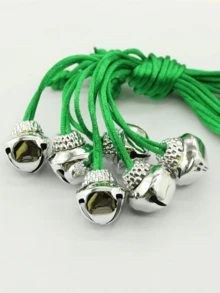 铃铛手链、项链、DIY铃铛吊坠、红绿绳挂饰、可调节腕带长度、家居装饰、绳子材质、结实耐用、持久耐用，适用于咖啡馆、酒店、酒吧、办公室、客厅、卧室等场所，可送给家人、爱人、朋友、同学、同事，也适合情人节、母亲节、圣诞节、新年等节日。 - 彩色 - 查看 6