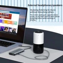 PHILIPS SWR1688B 11合1 Type-C扩展坞，HDMI和VGA双显示输出，USB3.0数据端口，PD充电，千兆以太网，兼容多种笔记本电脑 - 太空灰 - 查看 2
