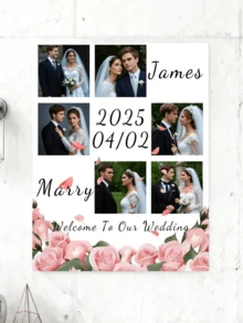 Customizable Wedding Welcome Sign - Personalized Reception Sign, Suitable For Wedding Decor, Also For Birthday, Wedding, Halloween, Thanksgiving Party, Party Decorations, Event Signage, Boho Style, Unique - Multicolor - View 6