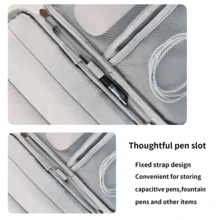 Rosettmönstrat surfplattefodral / iPad-bärfodral kompatibelt med iPad, Kindle, kompatibelt med Samsung Galaxy och Android-surfplattor, vattentätt med handtag och framficka, PU-läder (rosa) - fluga - Visa 5