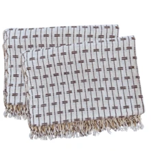 Sofa Throw Blanket, Brick Pattern, 2.20 X 1.60 Meters, Large Size, Sofa Cover Type, Cotton. - 生配棕色 - 查看 2