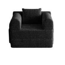 Chenille 2-In-1 Sofa Bed With Armrest Storage, Three Metal Frames, And Multiple Configuration Options. Two-Piece Set - 黑色+雪尼爾+1個座位 - 查看 8