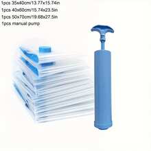 4pcs/7pcs Upgraded Thick Material Vacuum Compression Bags, Multi-Size, Super Space Saving For Clothes, Bedding, Garment Storage Vacuum Packing Bags, Includes Portable Manual Air Pump, Wardrobe Compression Storage, Clothes Vacuum Bags, Vacuum Seal Bags, Travel Compression Bags, Travel Vacuum Bags, Vacuum Seal Bags, Bags For Storing Clothes