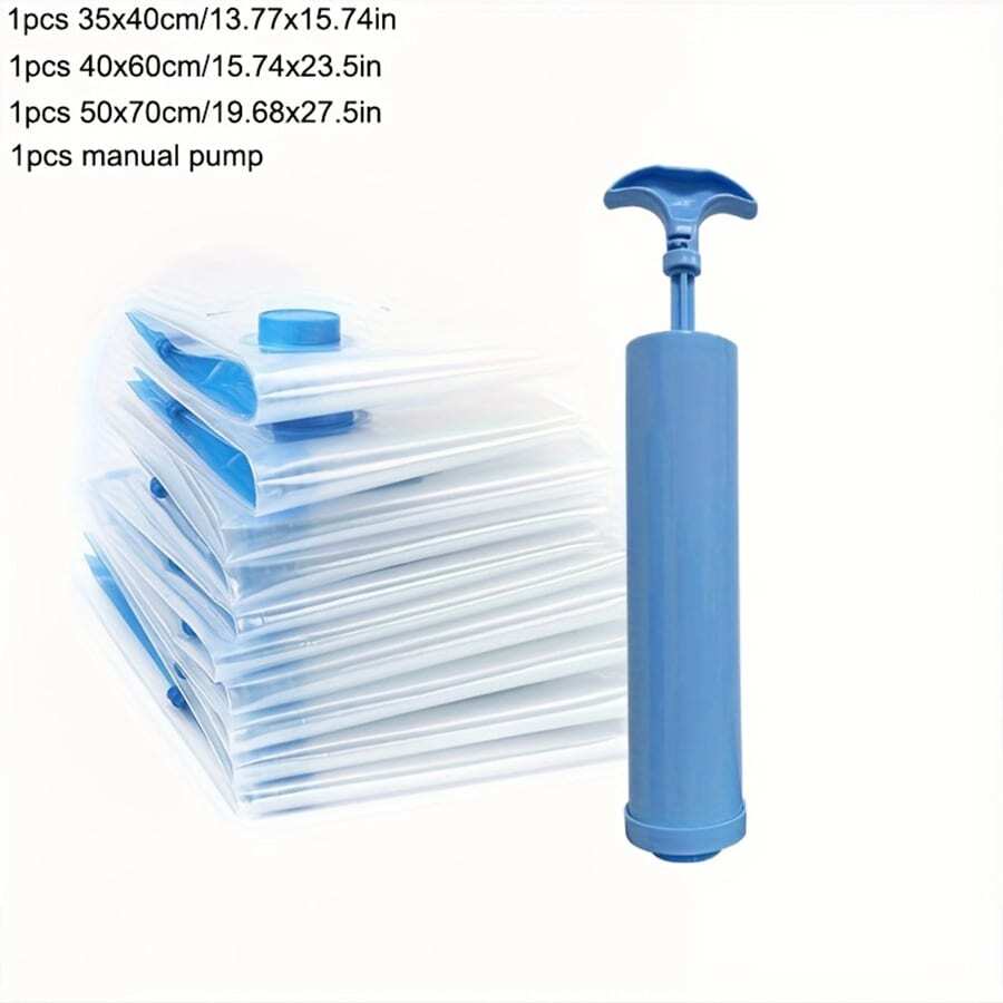 4/7 túi nén chân không chất liệu dày nâng cấp, nhiều kích cỡ, siêu tiết kiệm không gian cho quần áo, chăn ga gối đệm, túi đóng gói chân không bảo quản quần áo, bao gồm bơm khí cầm tay cầm tay, túi nén tủ quần áo, túi hút chân không quần áo, túi hút chân không, túi nén du lịch, túi hút chân không du lịch, túi hút chân không, túi đựng quần áo - trắng - Xem 1