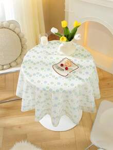 1pc European & American Style Waterproof Tablecloth, Nordic Minimalist Round Table Placemat, Heatproof, Waterproof, Oil-Proof, Non-Slip, Easy To Clean, Suitable For Home Dining Table/Desk, Hotel, Outdoor Camping - Multicolor - View 8