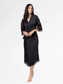 Women Robes - 黑色 - 查看 2
