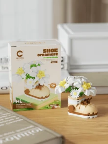 12pcs Micro Particle Cute Mini Garden Sneakers Desk Decor Flower Gift Box Plant Assembly Puzzle Toy, Realistic Preserved Flower Puzzle Toy, 3D Toy Gift For Girls, Mother's Day, Christmas, Father's Day, New Year - Multicolor - View 9