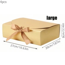 10件套豪华金色礼盒，带盖，适用于伴娘邀请函、婚礼、生日、派对、圣诞节、毕业典礼、情人节等场合。 - 金色 - 查看 14