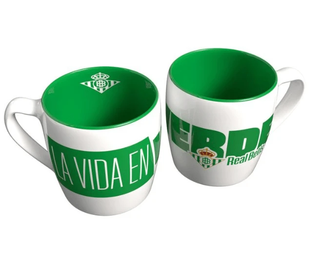 Cốc sứ hai tông màu Real Betis Balompié. Cốc sứ Real Betis này có dung tích 380ml, an toàn với lò vi sóng và máy rửa chén. Sản phẩm được đóng gói trong hộp riêng. Một sản phẩm chất lượng rất đẹp mắt và đáng tin cậy. - TAZA BICOLOR REAL BETIS - Xem 1