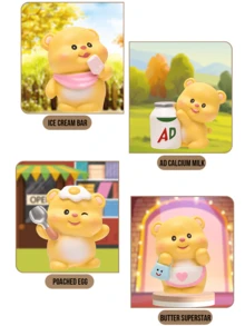 Osito de peluche Creamy Butter Bear - Caja sorpresa con 8 diseños únicos + 1 edición especial oculta Butter Cupid. Incluye gorros de chef, tronos de pan y alas de Cupido. Suave peluche con mejillas rosadas y dulces sonrisas. Adorable coleccionable Kawaii para mujeres y niñas. Perfecto para decorar bolsos, escritorios, como regalo o para el día a día.