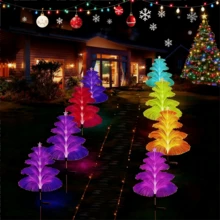 8/4/2 Pieces Solar Christmas Tree Lights Outdoor Waterproof 5 Layers Fiber Optic 7 Colors Variable For Garden Walkway Patio Trail Outdoor Decorations Garden Lights Outdoor Garden Decorative Lights Outdoor Walkway Lights Lawn Lights - màu sắc - Xem 14