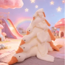 1 pieza Muñeco de peluche extra grande de ganso/pato/patito, muñeco de peluche suave y lindo para abrazar como regalo de cumpleaños, festividades, niños - Multicolor - Ver 3