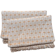 Sofa Throw Blanket, Brick Pattern, 2.20 X 1.60 Meters, Large Size, Sofa Cover Type, Cotton. - Sand With Caramel - View 2