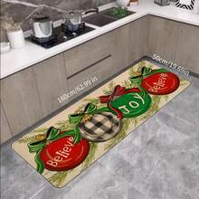 Christmas Gingerbread Man Pattern Kitchen Mat Set, Anti-Fatigue Anti-Slip Flannel Carpet, Suitable For Sink, Bedroom, Living Room, Dining Room, Easy To Clean, Stain Resistant, Made Of Polyester, Machine Washable - Multicolor - View 12