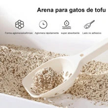 pack 6 Arena de Tofu para Gatos – Arena Aglomerante Natural, Biodegradable y Libre de Polvo, Control de Olores, Desechable en el Inodoro – Fragancias: Lavanda, Limón, Manzana y Original – 6L - Blanco - Ver 2