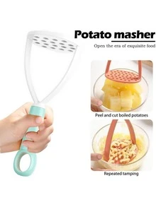 1pc Potato Masher, Manual Potato Masher, Cooking Utensil Masher, Suitable For Non-Stick Cookware Potato Masher And Ricer, Cooking Utensil Masher Potato Masher. - Multicolor - View 1