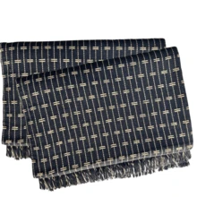 Sofa Throw Blanket, Brick Pattern, 2.20 X 1.60 Meters, Large Size, Sofa Cover Type, Cotton. - 黑色與原色 - 查看 2