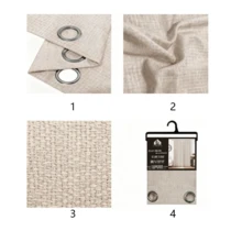 2 piezas Cortinas de chenilla multicolor de doble cara con anillas para barra, 140cm * 240 cm. Totalmente opacas y con protección de la intimidad + Aislamiento acústico y térmico + Resistentes a las arrugas y duraderas. Adecuadas para dormitorios y salones. Versátiles y suaves, con una textura atemporal. - Beis - Ver 6