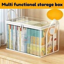 3pcs Heavy Duty Transparent Storage Boxes With Flip Lids - Large Rectangular Organizer Bins, Space-Saving Stackable Design For Books, Clothes, Office, Home, Travel - Durable Plastic Storage Containers For Home Organization