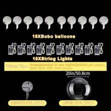 10/20 Pack LED Balloons Light Up Balloons, 20 Inches Light Up Balloons, Clear Helium Bobo Balloons, Glow Bubble With String Lights For Valentines Day, Halloween, Christmas, Wedding, Birthday Party Decoration - 彩色 - 查看 9