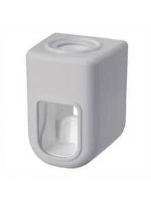 1 Wall-Mounted Automatic Toothpaste Extruder Slouchy Tools Bathroom Toilet Wall No Need To Punch Holes Automatic Toothpaste Dispenser - Wall-Mounted Toothbrush Holder With Extruder - No Power Required - Plastic Bathroom Accessories To Simplify Toothpaste Extrusion, Back To School, Home