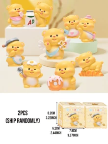 Osito de peluche Creamy Butter Bear - Caja sorpresa con 8 diseños únicos + 1 edición especial oculta Butter Cupid. Incluye gorros de chef, tronos de pan y alas de Cupido. Suave peluche con mejillas rosadas y dulces sonrisas. Adorable coleccionable Kawaii para mujeres y niñas. Perfecto para decorar bolsos, escritorios, como regalo o para el día a día.