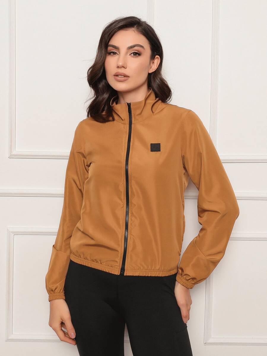 Women's Microfiber Jacket, Water Resistant And UV Protected - Versatile, Comfortable, Stylish, Fitness & Gym - Camel - View 1