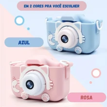 Presente de Aniversário Perfeito! Câmera Infantil que Imprime na Hora - Diversão Garantida e Criatividade Liberada - Rosa chiclete - Visão 9