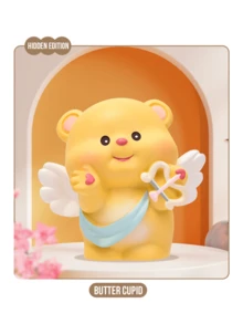 Osito de peluche Creamy Butter Bear - Caja sorpresa con 8 diseños únicos + 1 edición especial oculta Butter Cupid. Incluye gorros de chef, tronos de pan y alas de Cupido. Suave peluche con mejillas rosadas y dulces sonrisas. Adorable coleccionable Kawaii para mujeres y niñas. Perfecto para decorar bolsos, escritorios, como regalo o para el día a día.