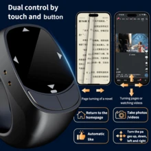 Bluetooth Remote Control Page Turner, Scrolling Ring Clicker For Camera Video Recording Shutter Selfie, Rechargeable Finger Remote For Smartphone Tablets Suitable For Summer Vacation, Travel Holiday, Portable Camera Shutter Vacation Travel Camera Clicker Phone Clicker Phone Remote