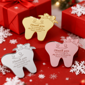 10/30/50/100/200Pcs Personalized First Tooth Favor, Fairy Party Favors, First Tooth Party Decoration, Fridge Magnets Decor,Tooth Fairy Gift