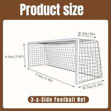 1pc Football Goal Net, Standard Size, PE Material, Suitable For Football Match Training, Yard Practice, Football Training Auxiliary Tool, Easy To Install And Durable Football Goal Replacement Net (Goal Posts Not Included)