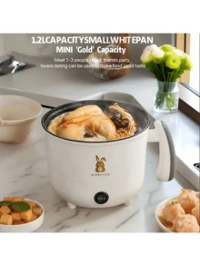 Multifunctional Electric Cooker, Student Electric Pot, Dormitory Mini Rice Cooker, Multifunctional Integrated Pot, Hotpot With Two Heat Levels For Frying/Boiling/Stewing/Cooking, Suitable For 1~3 People, Non-Stick Inner Liner Easy To Clean, Time-Saving And Effortless Dual Temperature Control Dry Burning Automatic Power Off