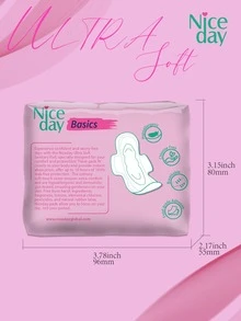Niceday 60pcs/50pcs/40pcs/30pcs/20pcs Disposable 245mm Sanitary Napkins, Women's Menstrual Pads, Soft & Breathable, Highly Absorbent, Non-Irritating, Leak-Proof - Hot Pink - View 9