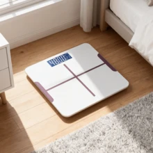 Báscula electrónica con una capacidad máxima de 180 kg, con pantalla LCD de alta definición, plataforma de pesaje extraancha y función de pesaje electrónico de alta precisión, adecuada para uso doméstico. - Blanco - Ver 5