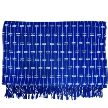 Sofa Throw Blanket, Brick Pattern, 2.20 X 1.60 Meters, Large Size, Sofa Cover Type, Cotton. - 藍色與米色 - 查看 1