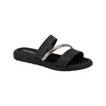 Modare Ultra Comfort Orthopedic Flat Sandal With Metallic Straps - Black - View 1