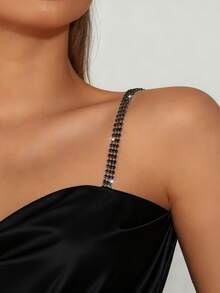 2 件水钻肩带装饰性胸罩肩带，可调节女士新娘内衣配饰，适合狂欢