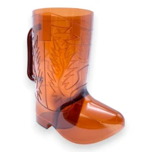 Vaso Tarro de Bota Vaquera Para Bebidas 750ml Diseño Temático Vaquero Norteño Fiesta Evento Celebración Extra Durable Reutilizable Colores Neón 1pz - Café integral - Ver 2