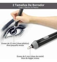 Borrador eléctrico ajustable dibujo de lápiz 235 repuestos - Blanco - Ver 6