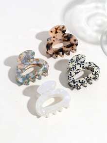 4pcs Acetic Acid Small Hair Claw Clips Street,Dopamine Hair Jaw Clip Hair Clamps Hair Clutch Hair Claw Clip Fall Winter Hair Clip Hair Accessories For Women For Vacation Outfits Woman - Multicolor - View 6