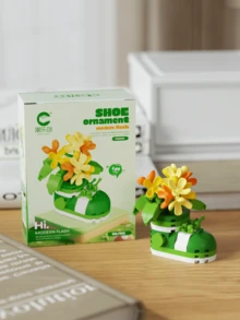 12pcs Mini Micro Bead Cute & Exquisite Garden Sneakers Desk Decor, Flower Gift Box, Plant Assembly Puzzle Toy, Lifelike Eternal Flower, Intellectual Toy, 3D Puzzle, Girls' Festival Gift, Mother's Day Gift, Christmas Gift, Father's Day Gift, New Year Gift - Multicolor - View 10